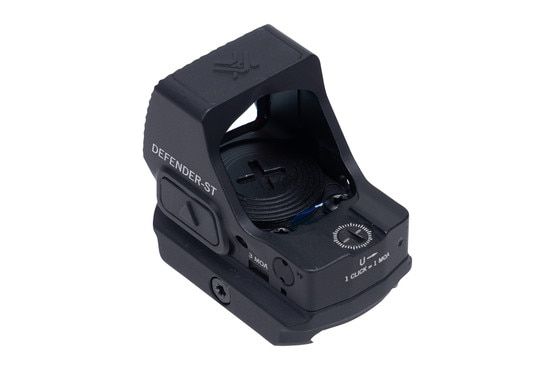 The Defender-ST utilizes a top-loading battery for easy changes.